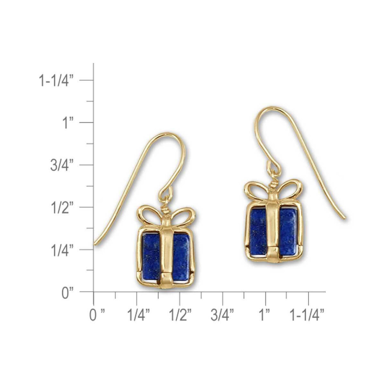 14K Yellow Gold Lapis Earrings - Larc Jewelers